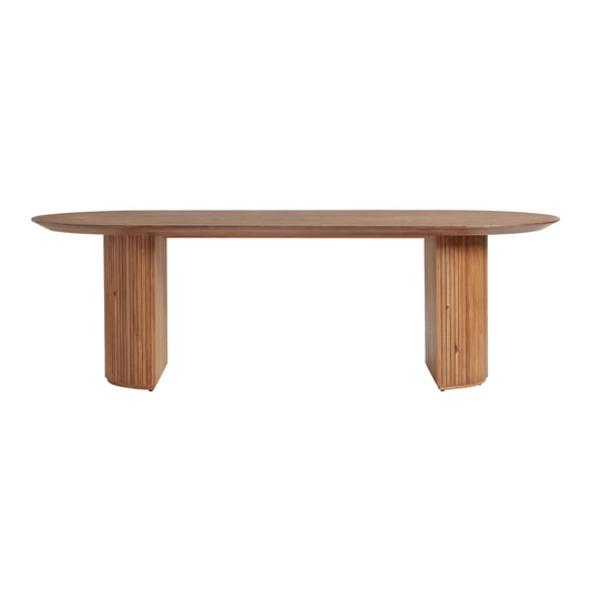 MTT Extra Long Oval Fluted Wood Dining Table 91