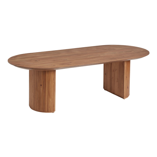 MTT Extra Long Oval Fluted Wood Dining Table 91
