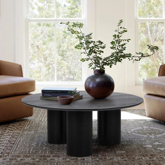 Drum With 3 Legs Pedestal Round Coffee Table