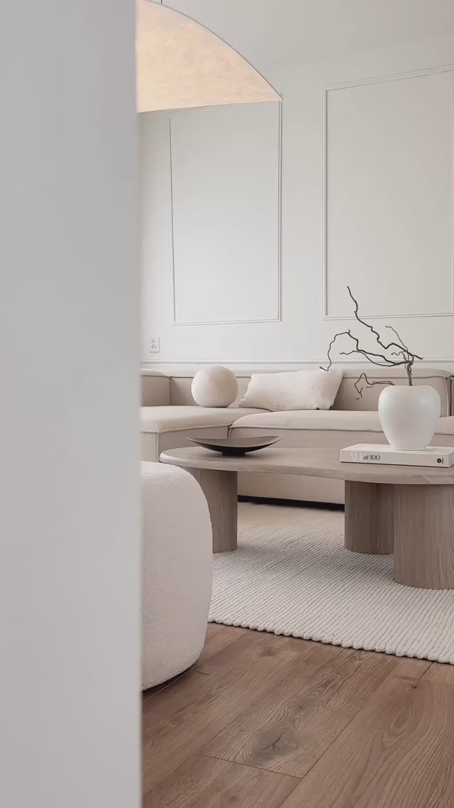 Large  Wood Irregular Wooden Coffee Table